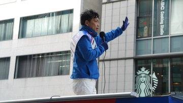 四条烏丸での街頭活動。